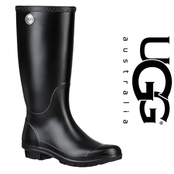 ugg matte black rain boots
